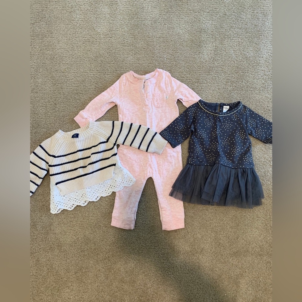 Baby Girl Long Sleeve Outfits Size 12 Months